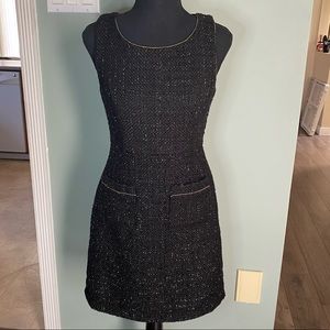 ❤️Black lined dress,2 pockets in front of dress,long back zipper size smallNWOT